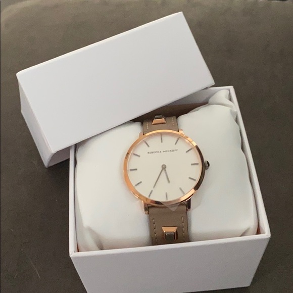NWT Rebecca Minkoff rose gold and leather watch - Picture 3 of 3